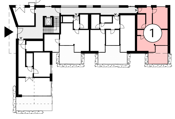 Haus 1 2-Zimmer-Wohnung